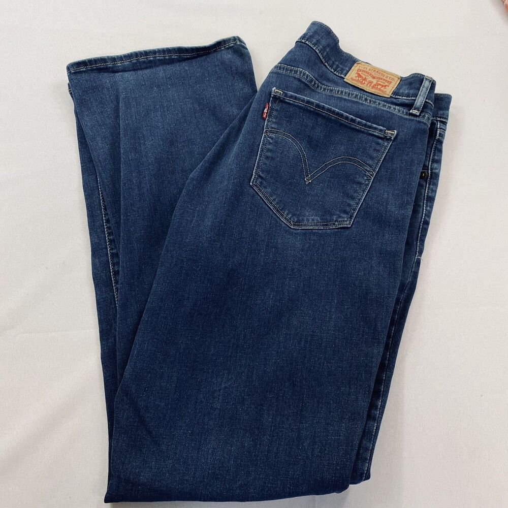 Levis Womens Medium Wash Curvy Bootcut 5 Pocket Denim Blue Jeans W 32